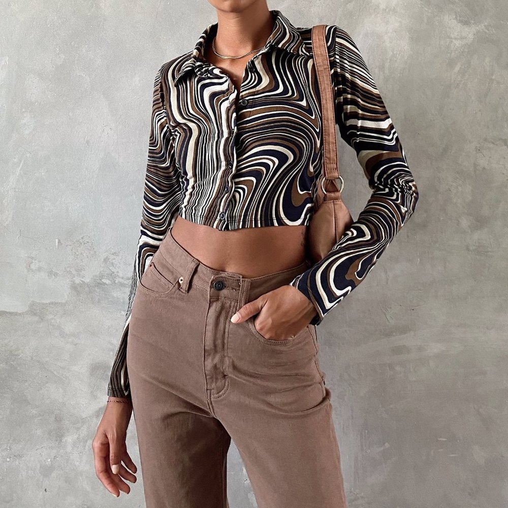 Ryals Long Sleeve Top in 70'S Ripple